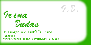 irina dudas business card